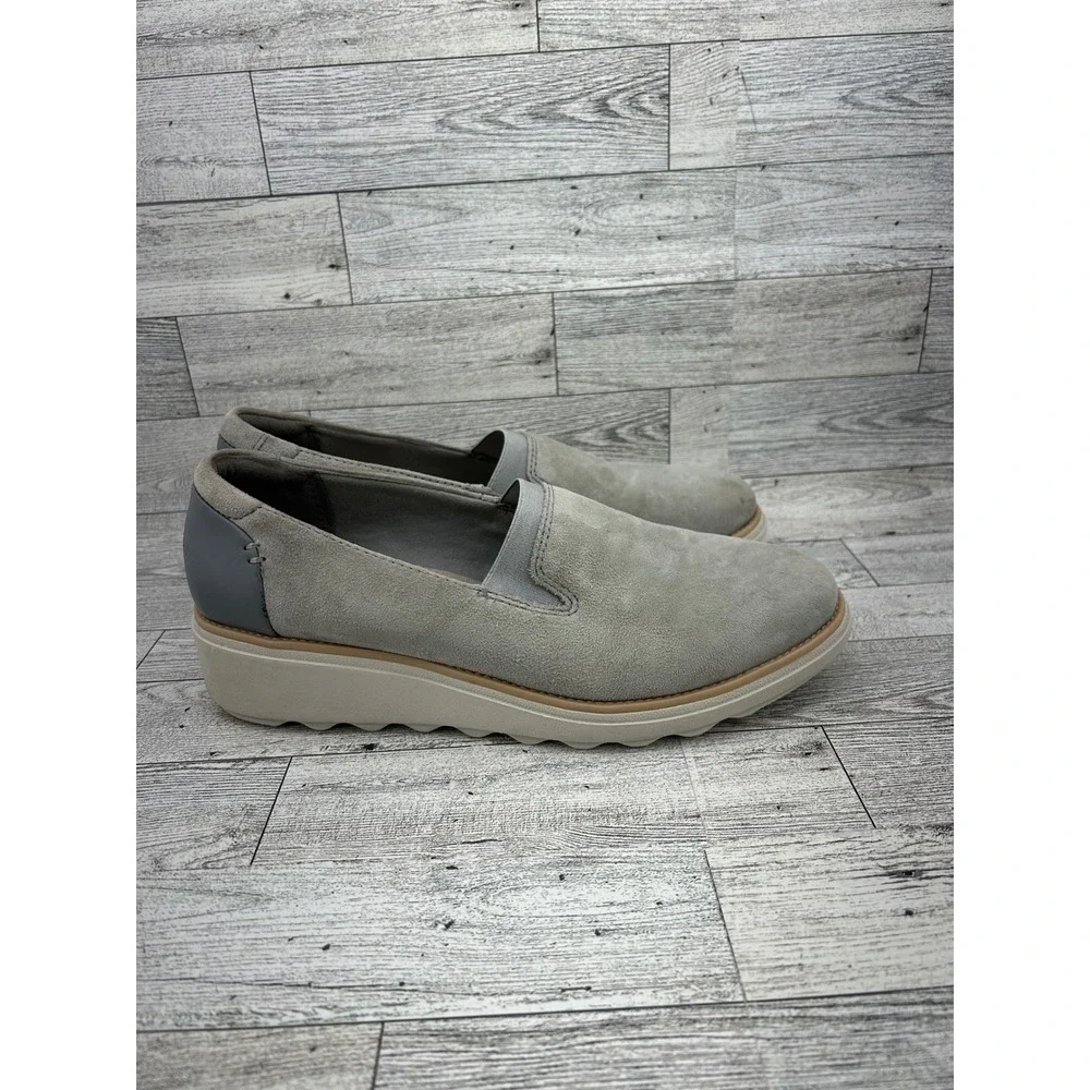 Clarks‎ Collection Womens Gray Suede Slip On Ultimate Comfort Shoes Size  8M